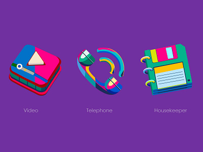 Icon(video/telephone/housekeeper) iconui