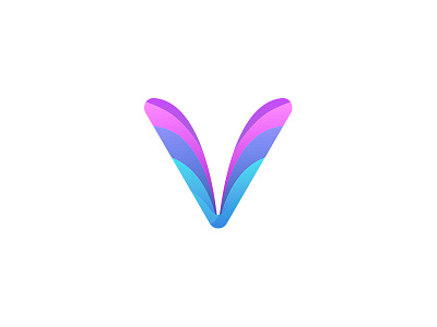 V blue gradient logo mark purple v