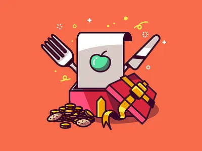 Gloupii App reward app apple cookies food gold present reward ribbon