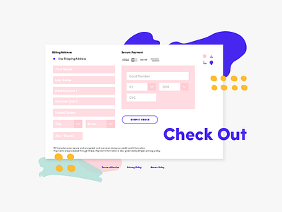 Daily UI #002 Credit Card Checkout checkout credit card dailyui design flat layout memphis pink ui ux web design