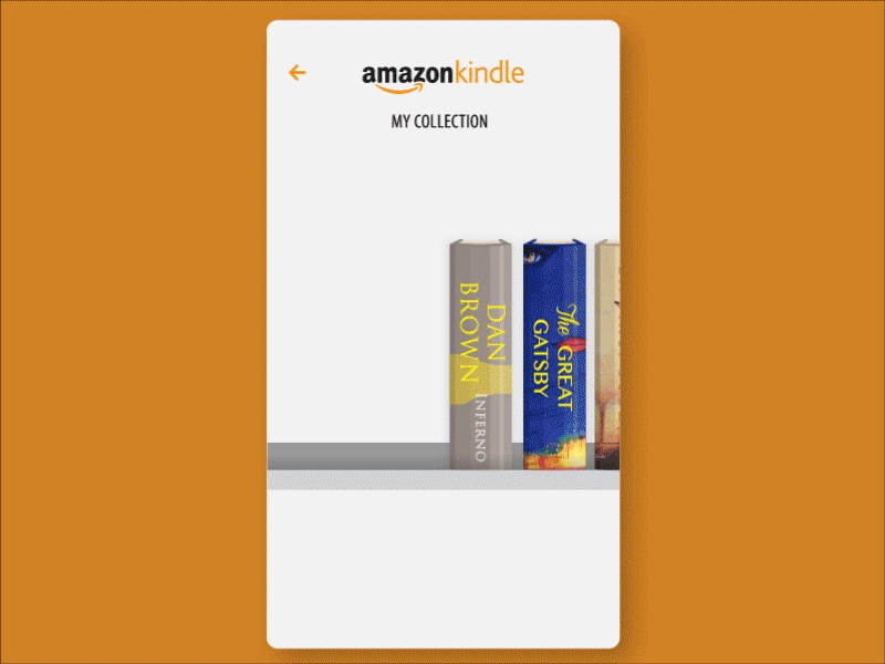 Ebook Reader Transitions amazon book bookshelf ebook interface kindle library prototype read text ui ux