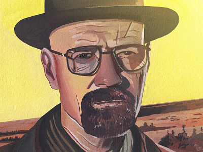 Walter White Portrait art artist breaking bad design film illustration photoshop portrait sketchbook sketching tv show watercolour