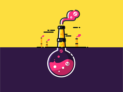 A bright color version of my yesterday's work! chemical chimney color environmental pollution protection smoke