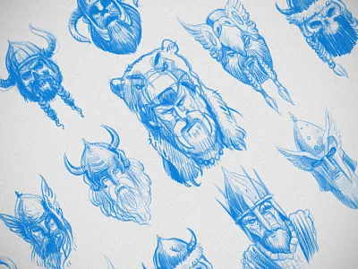 Vikings character design concept art sketch sketching viking