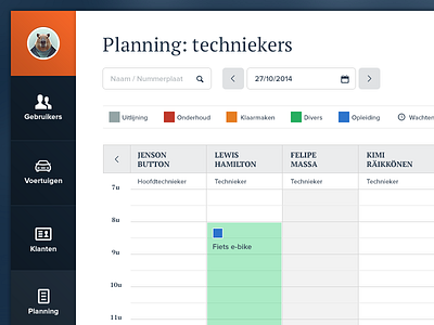 Planning App app dashboard labels planning ui