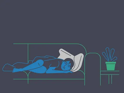 Sleep #2 blue green kid nap night plant relax siesta sleep sofa