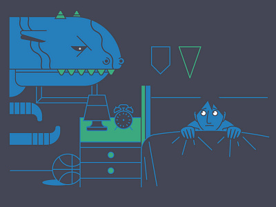 Sleep #1 basketball bed design dribbble illustration kid monster night room sleep