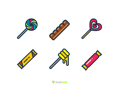 Sweet Icons candy chocolate honey icon illustration lolipop sweet