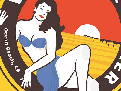 Vals Coffee Corner beach coffee logo pinup