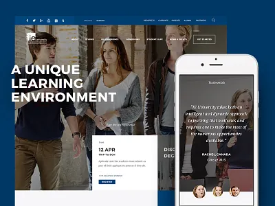 IE University RWD color faculty interface minimal responsive smartphone type ui university ux web design