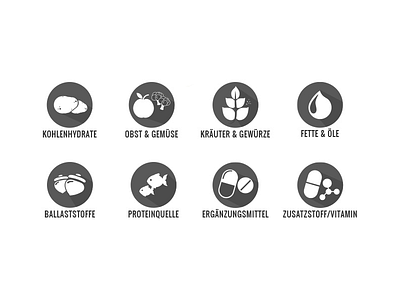 Ingredients golden ratio icons ingredients