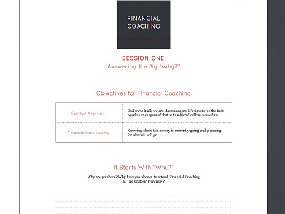 Financial Coaching Course Workbook branding coaching course finance grid page layout type workbook