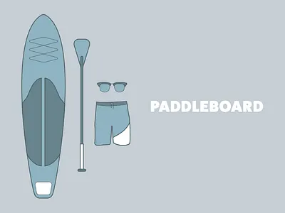 Paddleboard colour extreme icon set paddleboarding sport