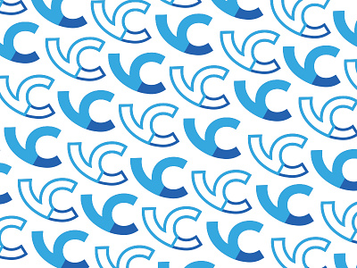 Working with Some V's and C's blue letters pattern