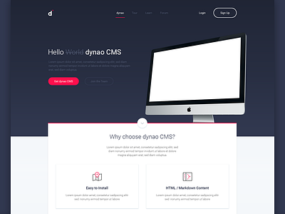 CMS Landing Page v2 cms interface landing page ui web website