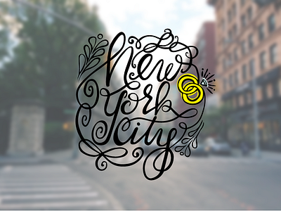 NYC Wedding Script calligraphy hand lettering lettering new york nyc wedding