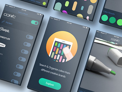 Color Markers Organizer iOS App animation california designer freelance ios job mobile music player startup ui ux