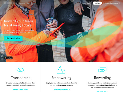 Insurance tech WIP android app color fitness homepage insurance insurtech mobile startup web