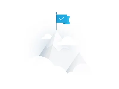 "Set up completed" Illustration completed flag illustration mountain set up