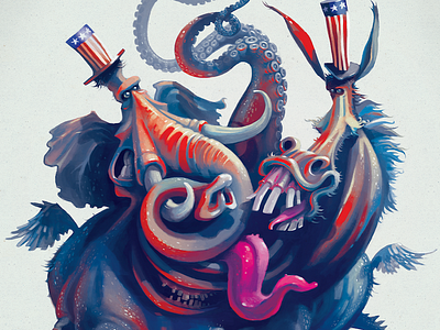 Designed by Evilltimm donkey election elephant usa