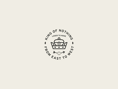 King of Nothing crown icon illustration king label loser mark type