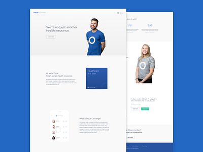 Oscar Concierge design health landing page product design ux web website