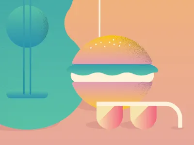 Summer Snipit burger gradient guitar hamburger shadow summer sunglasses
