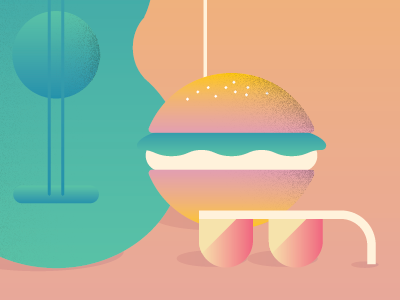 Summer Snipit burger gradient guitar hamburger shadow summer sunglasses