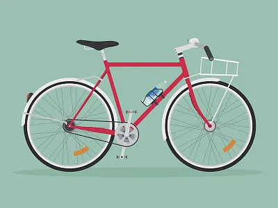 Fixie'd bicycle bike fixed gear illustration poster series vector
