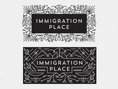 Immigration Place Australia logo concepts branding identity immigration line lineart logo logomark mark stamp