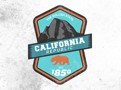 California State Badge bear california design graphic half dome illustration text typography vector