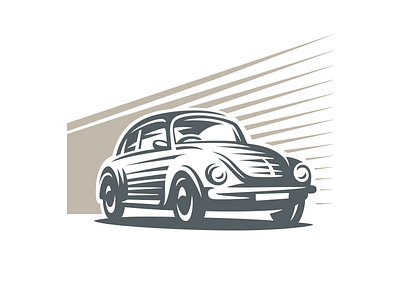 beetle beetle car line logo old retro style