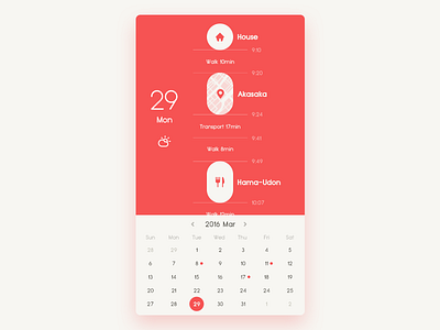 Life log Calendar calender download flat graph interface iphone like movie ui user ux weather