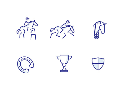 Horse racing icons cup derby horse horses horseshoe jockey racing win