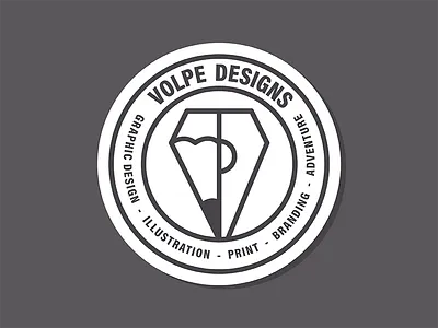 Volpe Designs Logo badge branding design illustration logo pen pencil personal