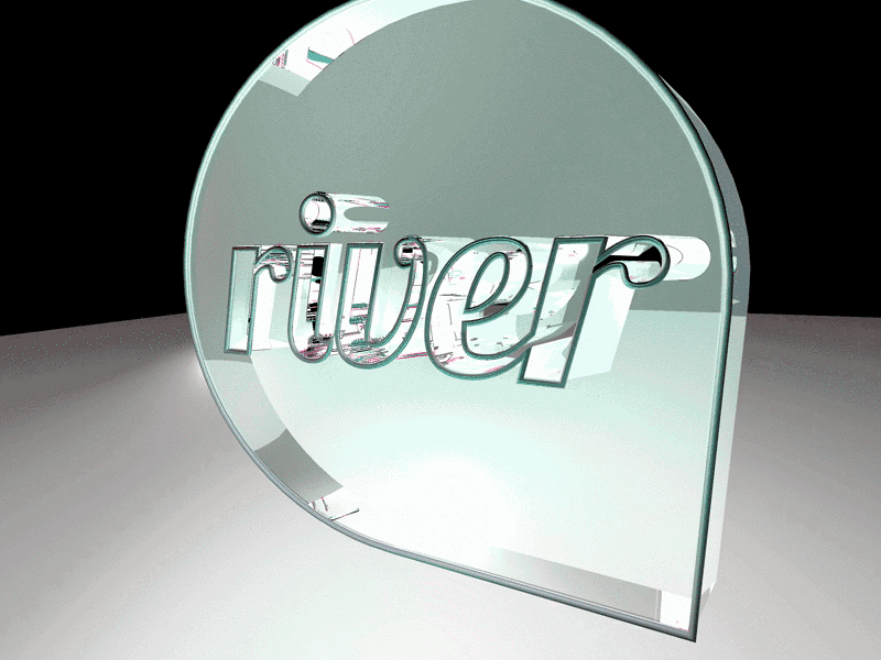 3D Logo Animation - River 3d cinema 4d design glass graphics logo mockup reflection test