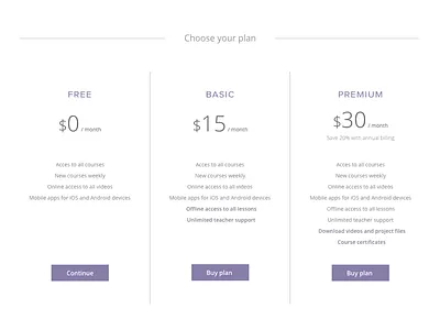 Daily UI #30 - Pricing daily ui dailyui pricing pricing table ui design user interface design