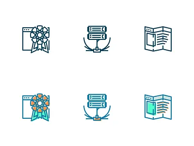 SEO 2 curve green icon orange outline vector