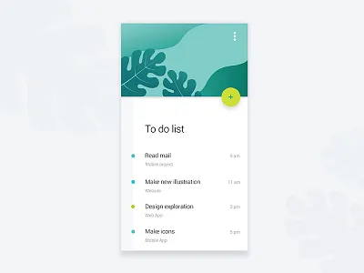 To do list screen app appdesign flat illustration material mobile plant ui ux