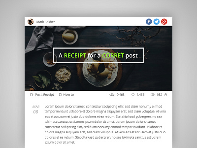 #035 Dailyui Challenge - Blog Post blog challenge dailyui layout post single post ui