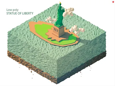 Low poly Statue of Liberty 3d america liberty statue america usa