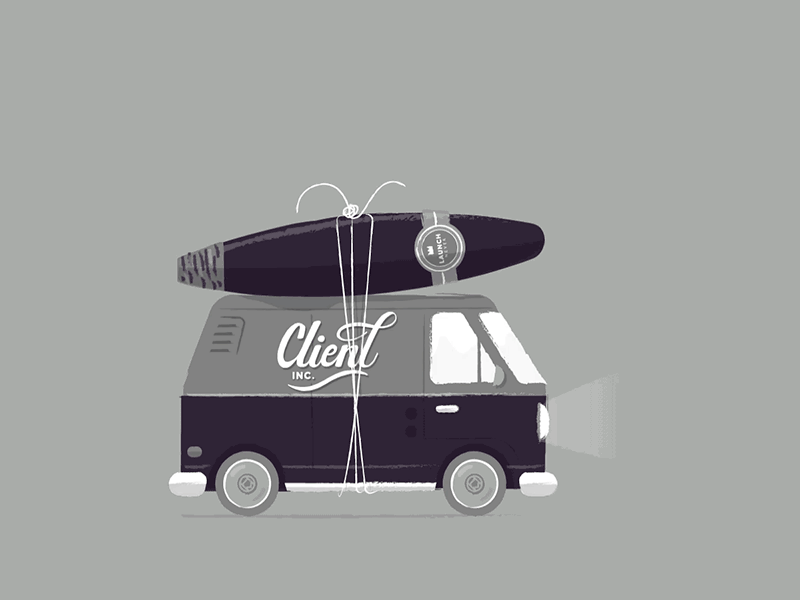 Close, but no cigar animation cigar cycle loop retro van vehicle