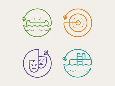 Camp Robin Hood Icons activities badge camp icons outdoors