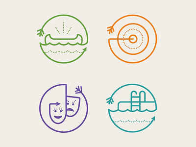 Camp Robin Hood Icons activities badge camp icons outdoors