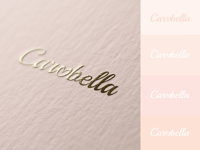 Carobella Logo Design branding gold heart identity logo design logotype pink shoes skin