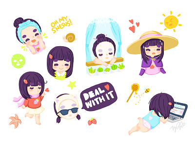 Asian Beauty Stickers asian beauty stickers
