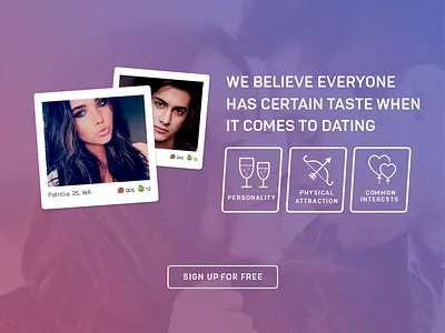 Taste card UI dating love