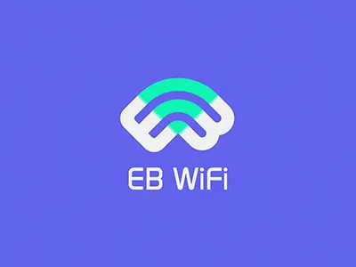 EB WiFi b brand branding design e flat icon internet mark piotrlogo wifi