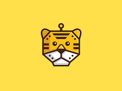 Robot Tiger animal app branding cartoon character cute identity logo mascot robot tiger web