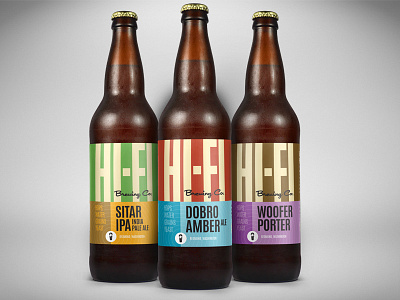 Hi-Fi Brewing Company Bomber Label Designs ales beer brewing hi fi labels quality sound vintage